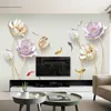 Chinese Style Flower 3D Wallpaper Wall Stickers Living Room Bedroom Bathroom Home Decor Decoration Poster Elegant