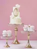 5 adet / takım Altın Kristal Kek Tutucu Standı Kek Pan Cupcake Tatlı Masa Şeker Bar Masa Centerpieces Düğün Süslemeleri