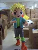 2019 venda fábrica novo personagem Mascot Costume Adult traje mascote Como a moda freeshipping menino do cabelo amarelo