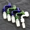 Colorful Glass Banger Nail For Bong Hookahs Smoking With 14.4mm 18.8mm male female 90 Degree water pipe