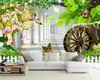 壁紙ホーム装飾3Dチャンネルビッグツリー美しい風景田園風景背景壁ロマンチックな装飾的な絹壁画壁紙
