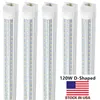 Stock aux États-Unis - 3 rangées 120W 8ft Refroidisseur Porte Congélateur LED Éclairage 4ft 8ft LED Tube Lumière V Forme Tubes LED intégrés