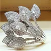 Folhas criativas anel da princesa anéis de noivado para as mulheres casamento jóias anéis Acessório Tamanho 6-10 frete grátis