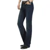 Mäns Jeans Män 2022 Mörkblå Mid-Rise Stretch Flare Byxor Mikrobyxor Slim More Size 26-38 401