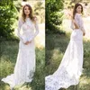 2020 nouveau Boho manches longues sirène robes de mariée dos nu bateau sexy dos ouvert froncé balayage train robes de mariée pays mariée fête