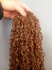 Ny stil Brasiliansk mänsklig Virgin Remy Hair Curl Hair Weft Human Soft Double Drawn Brown Hair Extensions