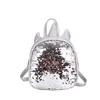 Escola Bags Mulheres PU lantejoulas Unicorn quadrada mochila 3Colors