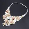 New Indian Bridal Jewelry Set for Women Gold-color Necklace Earrings Bracelet Ring Party Jewellry Sets Gift