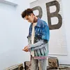 Autumn 2018 New Casual Coconut Tree Pattern Jeans Jacket Men