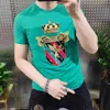 T-Shirts Mens Fashion Summer style Printed t-shirts Young man cotton black white green yellow red Crew neck casual