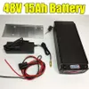 2016 hot sale 48V 15AH Lithium-ion Rack Mount black Battery 2Amp Charger for ebike batteries with LED light