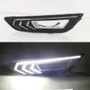 2 peças para ford focus 3 mk3 2015 2016 2017 2018 led drl luzes diurnas luz do dia com sinal amarelo lâmpada de nevoeiro