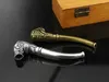 New Vintage Brass курительная трубка Бент Тип Silver фильтр Head Dragon Shape Tube Luxury инновационный дизайн высокого качества Горячий торт DHL Free