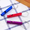 Multicolor Aluminum Alloy Mini Whistle Keychain For Outdoor Emergency Survival Whistle Safety Sport Camping Hunting Dog Trainning Whistle