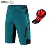 WOSAWE Pantaloncini da ciclismo MTB da uomo Pantaloncini da ciclismo larghi imbottiti in gel integrati Pro Mountain Bike Pantaloncini da discesa all'aperto