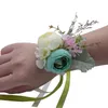 Buquê de flores de pulso de casamento Bouquets de pulso de noiva Irmãs de dama de honra Noiva de seda artificial flores de pulso para decoração de casamento 5 cores