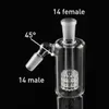 Hookahs Bong Ash Catchers o grubości 14 mm 18 mm Pyrex Glass Bubbler 45 90 stopni rur wodny