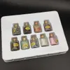 9 stks Simi-Precious Wish Flessen Crystal Gemstone Mini Bottle Mineral Specimen Natural Crystal Gem Bottle Box Home Craft