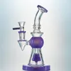 Pyramid Design Purple Bong With Showerhead Perc 7 Inch Glass Oil Rigs Mini Dab Rig Water Pipes Heady Glass Bubbler XL275