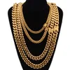 8mm 10mm 12mm 14mm 16mm Stainless Steel Jewelry 18K Gold Plated High Polished Miami Cuban Link Necklace Punk Curb Chain K3587269H
