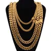 8mm 10mm 12mm 14mm 16mm RVS Sieraden 18K Vergulde Hooggepolijste Miami Cubaanse Link Ketting Punk Curb Chain K3587269H