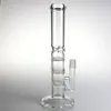 10,5-Zoll-Bong-Wasserpfeifen mit 3 Honeycom Clear Thick Pyrex Beaker Recyler Heady Glass Dab Rigs Bongs 18 mm zum Rauchen