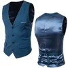 Men039S Business Casual Slim Vests Fashion Men Solid Color Single Buttons Vests Fit Manlig kostym för vårens höst Groom Vest Wais8574045
