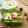 4 pçs / set Reutilizável Forno de Microondas Dobrável Silicone Lunch Box Refeição Prep Recipiente Lancheira Bento Box Salad Bowl CCA10833 48 pcs