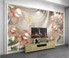 3d Wallpaper Mural Custom Boutique High-End Embossed Flash Gold Flower Silk 3d Living Room TV Background Bound Wall Painting Wallpaper