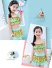 Barn Badkläder Ruffled Tjej Bikini Kjolar 2st Sats Floral Barn Badkläder Sommar Toddler Beach Wear Barnkläder 3 Design DHW3689