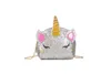 Cartoon Unicorn Designs Chain Bag Multi Color Glitter Kids Waist Väskor Kvinnor Traveling Makeup Organizer Hot Sale 14ZM E1