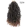 18/24 Inch Faux Crochet Hair Ombre Nu locs crochet hair 90g/pcs Pre-looped Wavy Braids Synthetic Hair Extensions LS25