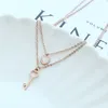 Gros-titane acier pendentifs collier femmes mode 14K or rose anti-allergique non-fading cou court chaîne bijoux accessoires Collier