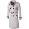 Jesień Mężczyzna Trench Coats Długie Sportowe Płaszcze Szczupłe Męskie Kurtki Modne Wiatrówka Solid Color Outwear