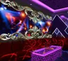 Carta da parati moderna per soggiorno 3D Tridimensional Personality Silver Light KTV murale sfondo muro