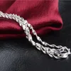 Hot 925 sterling silver Plated 2MM double water wave chain size 16 to 24inch DC16 new 925 silver plate Lobster Clasps Smooth Chains Necklace