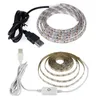 USB LED-remsor lyser 1m 2m 3m 4m 5m Vattentät dimbar LED Ljusremsor SMD2835 Kallvitt varm vitremsa Flexibelt ljus