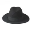 2 tamanho grande 100% lã masculino feltro trilby fedora chapéu para cavalheiro aba larga topo cloche panamá sombrero boné tamanho 56-58 tamanho 59-61cm y19237j