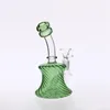 Belo Verde Bent Bocal De Vidro Tubulações De Água com Tigela Reciclador Em Linha Percolator Dab Rigs Fumar Bubbler Hookahs Óleo Gig