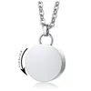 Engraving Classic Round Tag Cremation Urn Pendant Necklace in Stainless Steel Circle Memorial Ash Keepsake Jewellery301w