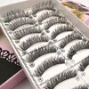 SHIDISHANGPIN 10 pairs false eyelashes natural long makeup lashes synthetic hair eyelash extension 1 box wispies eyelashes