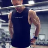 Marka Erkek Kolsuz Gömlek Yaz Pamuklu Erkek Tank Tops Spor Salonu Giyim Vücut Geliştirme Fanjiz Fitness Tanktops Tees