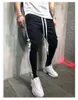 Mężczyźni Hipster Jogger Gym trening Track Side Kolor Stripe Track Kidence Spodnie 221B