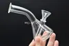 Petit Bubbler Pas Cher Beaker Bong Pipe À Eau Dab Recycler Plate-forme Pétrolière Avec Bol En Bas Mini Brûleur À Huile Portatif Bong 11cm De Hauteur 2pcs