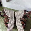 Avrupa klasik tarzı kadın sandaletler moda terlikleri seksi sandal örgü deri örgü stil üst kemer tokaları