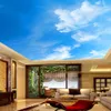 Custom 3D Ceiling Mural Wallpaper Room Landscape Blue Sky And White Clouds Hotel Restaurant Sitting Room Ceiling Wall Papers