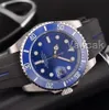 Rubber Blue Top Luxury Ceramic Bezel designer Mens Mechanical Steel Movimento automatico Orologio Sport Orologi da polso a carica automatica