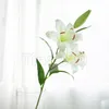 Artificial flower Lily flowers 3 hands feel lilies artificial flower wedding home decoration flowers plants simulation potted flowers 5982