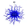 Lamps Modern Art Chandeliers Lighting Blue Color Hand Blown Glass Crystal Chandelier LED Hanging Pendant Light for Living Dining Room