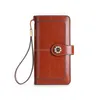 RFID New European and American Retro Zipper Clasp Clasp Leather Multi-Card Wallet M. Long Wallet Clutch